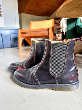 Dr. Martens Flora Chelsea Boot Cherry Oxblood Maroon Burgundy Ankle Boots